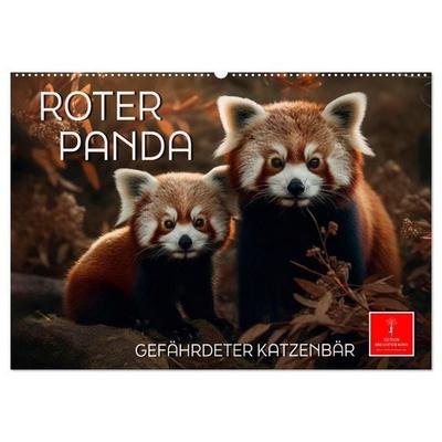 Roter Panda - gefährdeter Katzenbär (Wandkalender 2027 DIN A2 quer), CALVENDO Monatskalender