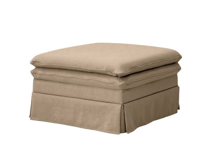 Polsterhocker Dailman mit Husse 80 x 80cm Braun Webstoff Haiba: Hellbraun