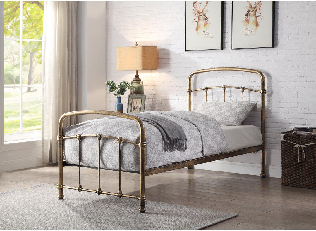 Three Posts Alto Open-Frame Bed Antique Bronze Single (3')