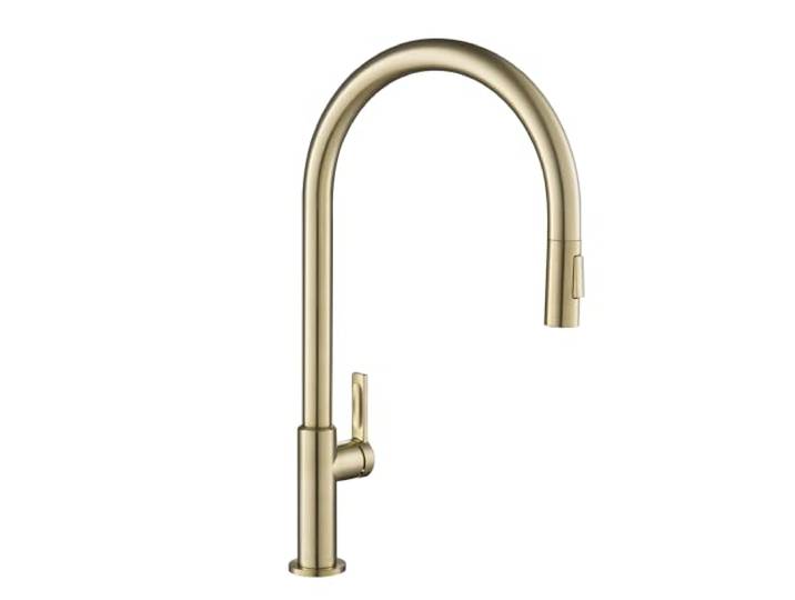 KRAUS Oletto KPF-2821SFACB Hochbogen-Einhebel-Küchenarmatur, gepunktet, Antik-Champagnerbronze, champagnerfarben