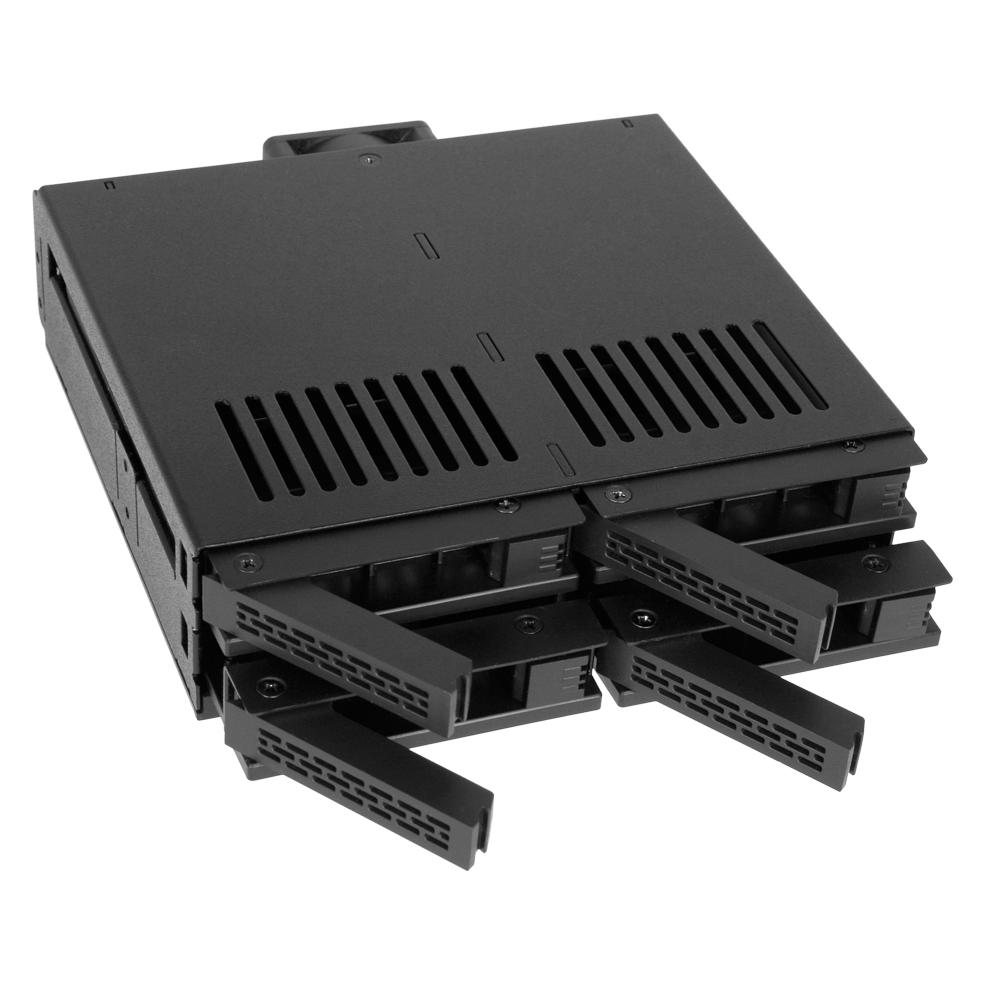 Icy Dock 4x 2.5 Sata/SAS in 1x5 25 bay mobile rack screwless trays bl (MB324SP-1B)