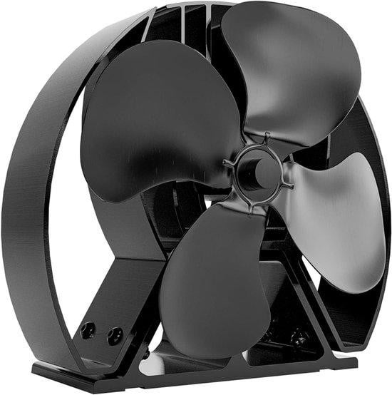 Forest Master Warmteventilator met 4 bladen en gepatenteerde technologie - Zwart