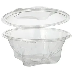 Starpak 8 X 50 Feinkost- und Salatschalen mit Klappdeckel, R-PET rund 1000 ml Ø 18,5 cm · 7,8 cm glasklar