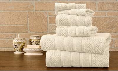 Bibb Home 6 Piece Egyptian Cotton Towel Set