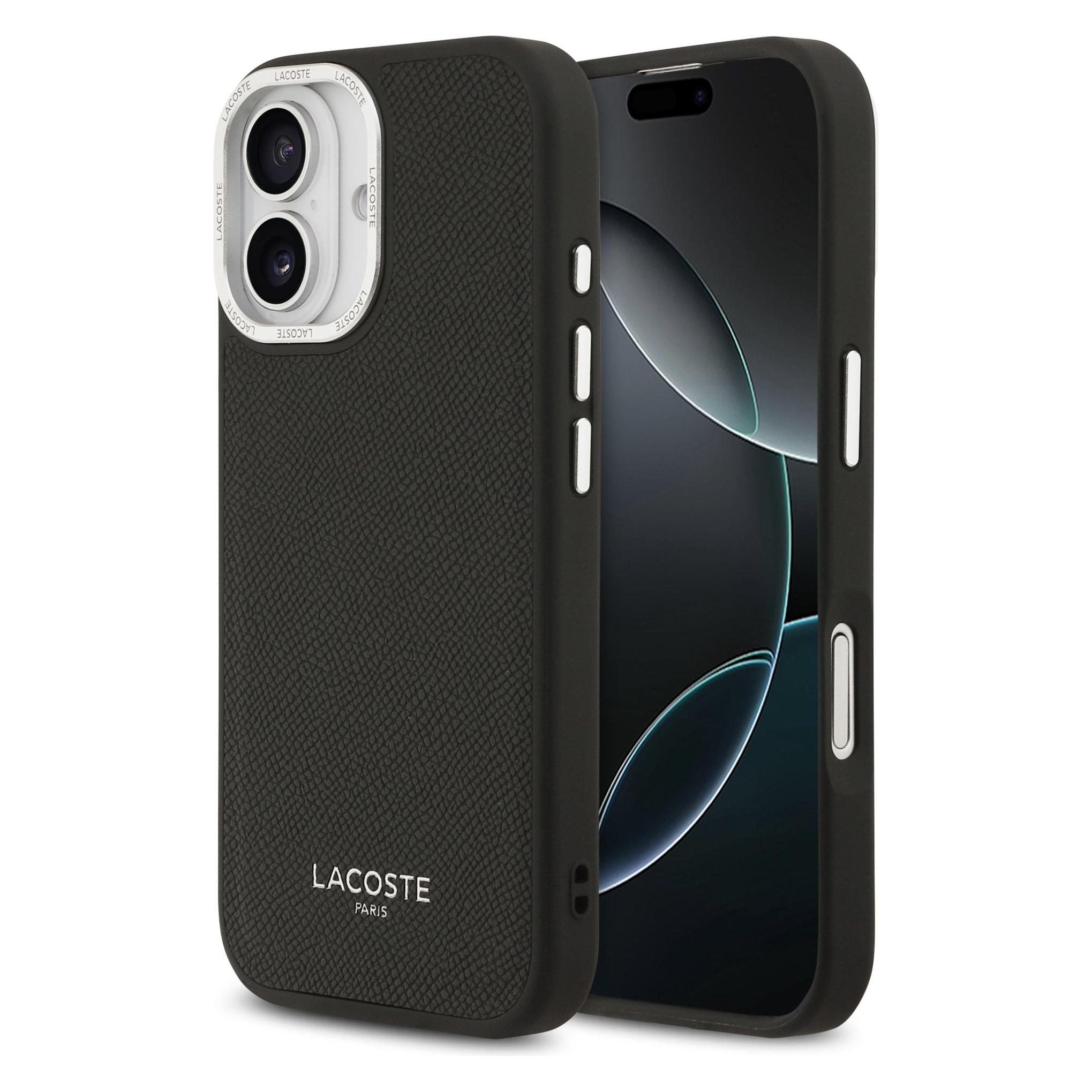 Lacoste Hülle PU Leder Champs Elysees MagSafe elegante und langlebige Schutzhülle (Apple iPhone 17) (LCHMP17SPCESK)