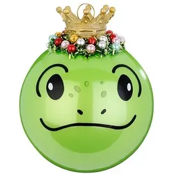 Christbaumschmuck Froschkönig mit Krone 10cm Glasfigur Weihnachtsbaumschmuck