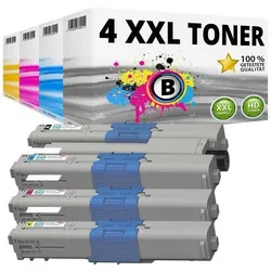 Druckfuxx, Toner, SET 4 XXL Toner Patronen kompatibel OKI C301DN C321DN MC342DNW MC332DN MC342DN