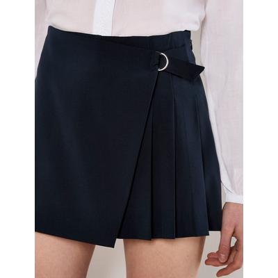 Minirock APRICOT "Mini-Skort", Damen, Gr. L (40), blau (navy), Obermaterial: 64% Polyester PES. 34% Viskose CV. 2% Elasthan EL., unifarben, Röcke Minirock, mit Faltenwurf