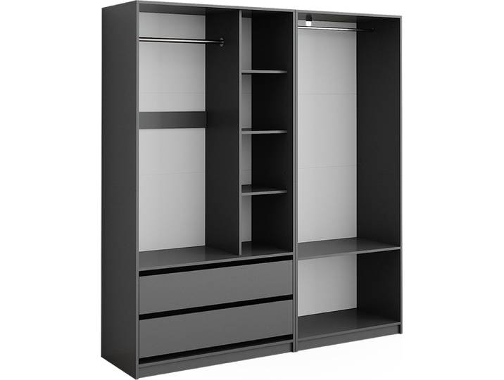 Armoire à vêtements Vicco Elmo Anthracite 180x200cm Lot de 2\, Model 50210
