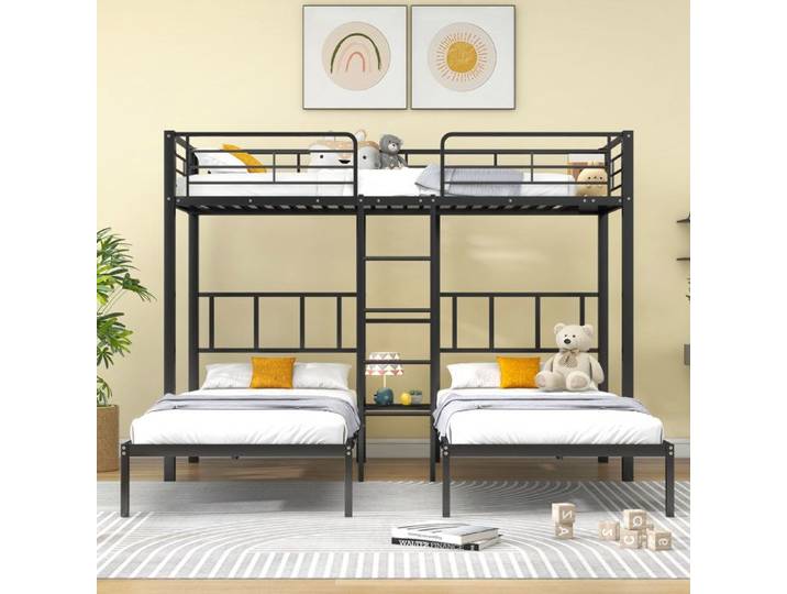 Structure de lit Nouveau Premium sense [30544849saa] trois lits enfants et adolescents trois lits superposés avec échelle lit en f