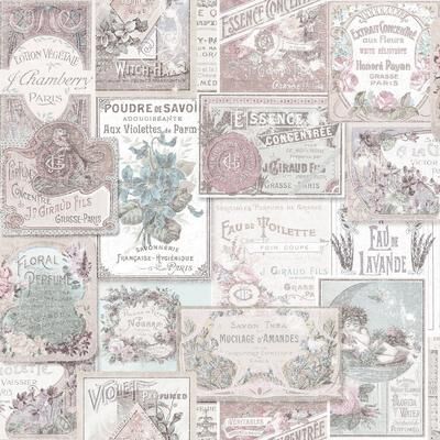 Galerie Wallcoverings Nostalgie Collection Perfume Labels Non-woven Matte Wallpaper Roll