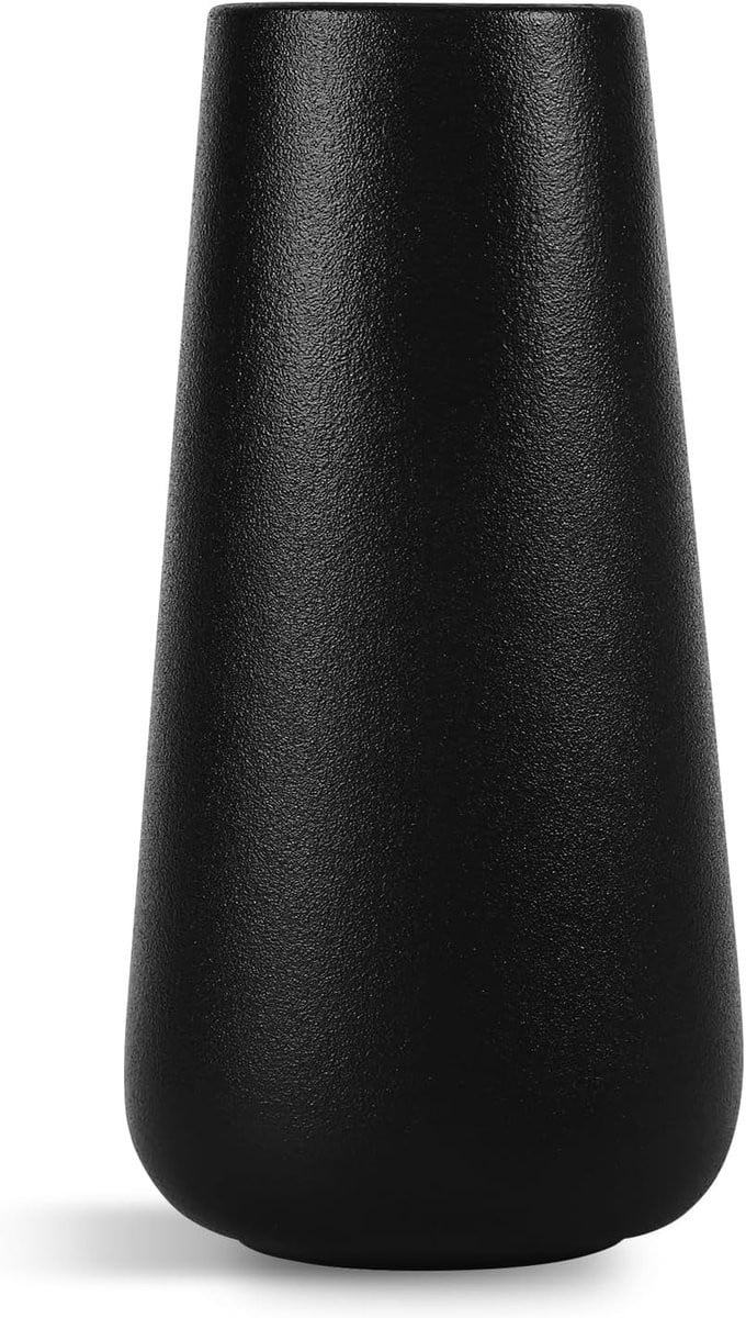 Decoratief zwart keramisch vaasje voor bloemen in Scandinavische stijl