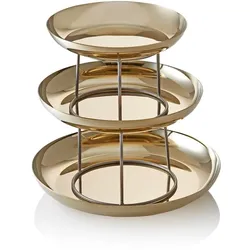 WAS Germany Gourmet Tower Gold STEEL & STYLE, 3-stufig, Höhe 32 cm, Chromnickelstahl