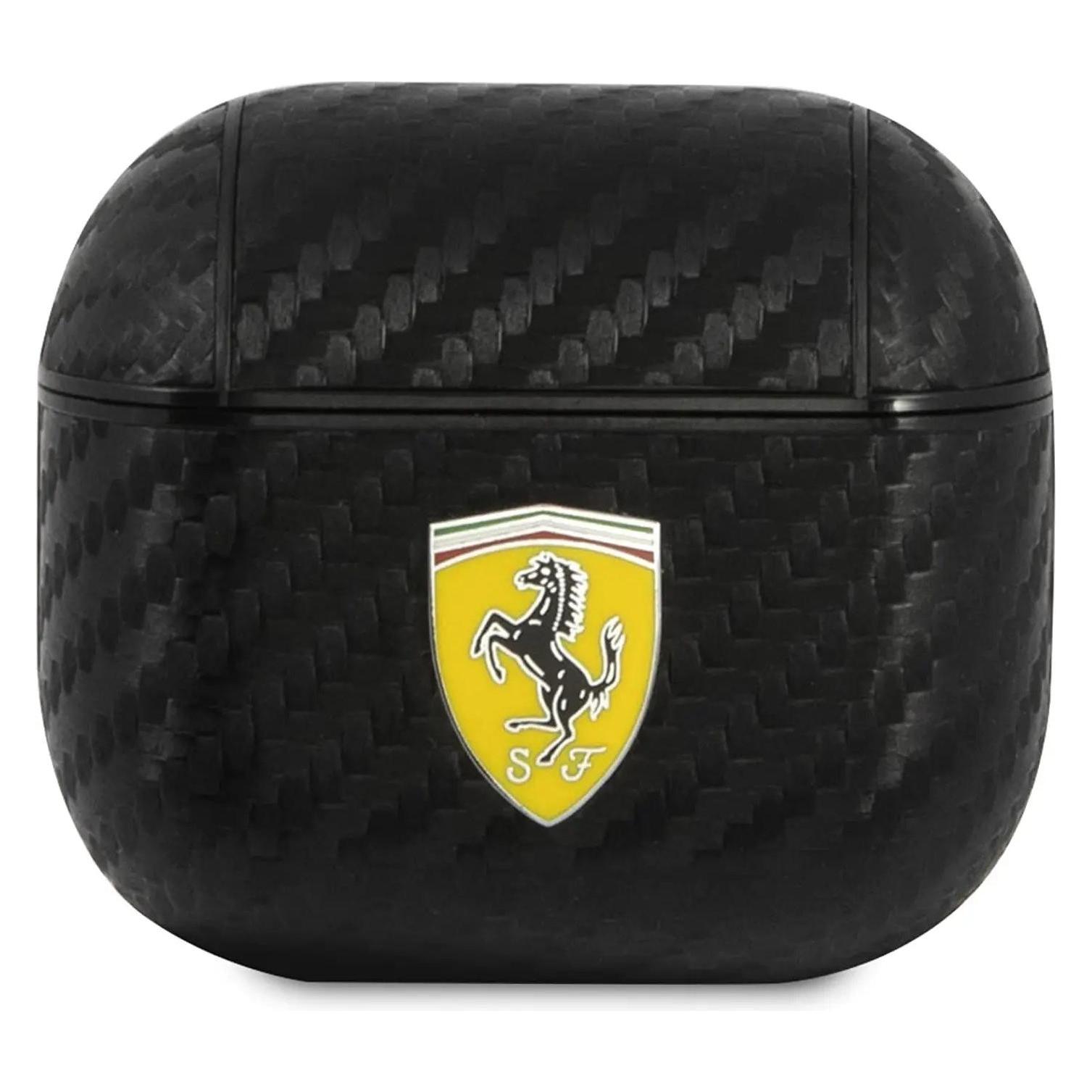 Ferrari FESA3CABK AirPods 3 cover czarny/black On Track PU Carbon (Kopfhörer Hülle) (FER000514-0)