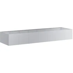 Helloshop26 - Dekorativer rechteckiger Pflanzkübel für Garten oder Balkon 280 x 80 x 40 cm aus grau verzinktem Stahl