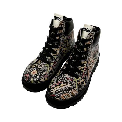 Winterboots DOGO "Adriana Rain Waters My Soul Damen Stiefeletten, Adriana Brick In", Damen, Gr. 40, Normalschaft, schwarz, Lederimitat, Schuhe Winterboots, Handgefertigt