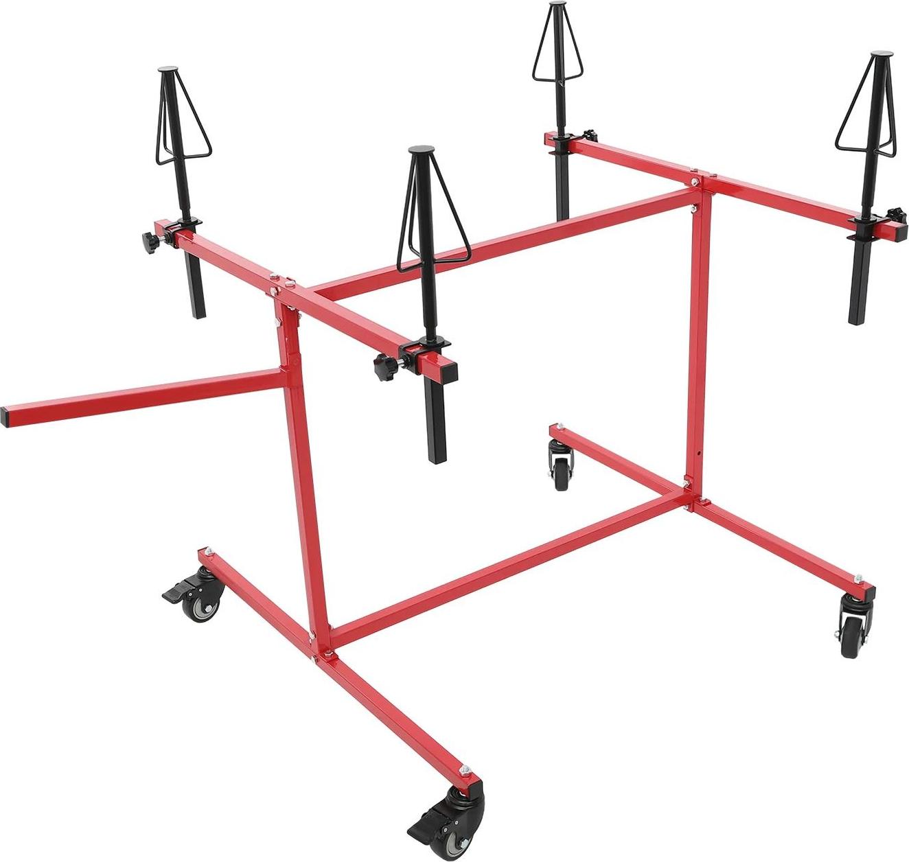 Felgen- und Rad-Lackierständer - Werkstattgestell - 100 kg Traglast - 4 Kegel - 360° Drehbar - Verzinkter Stahl - Rot