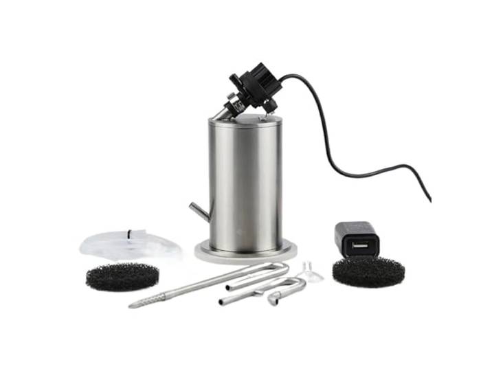 Aquarium Filter, Edelstahl Aquarium Kanister Filter mit Wasserpumpe Mini, Tischplatte, externes Fass (ES60 A)