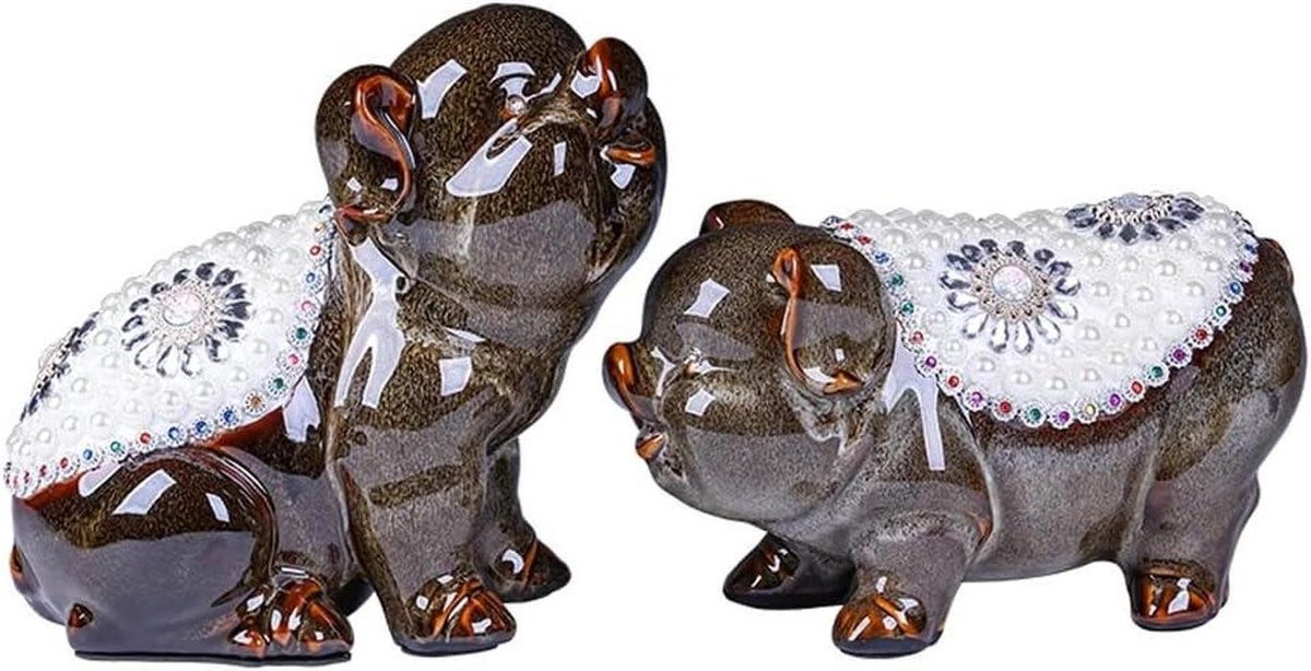 Handgemaakt Keramisch Varken Ornament - Groot Dierenriem Beeldje voor Woonkamer Decoratie
