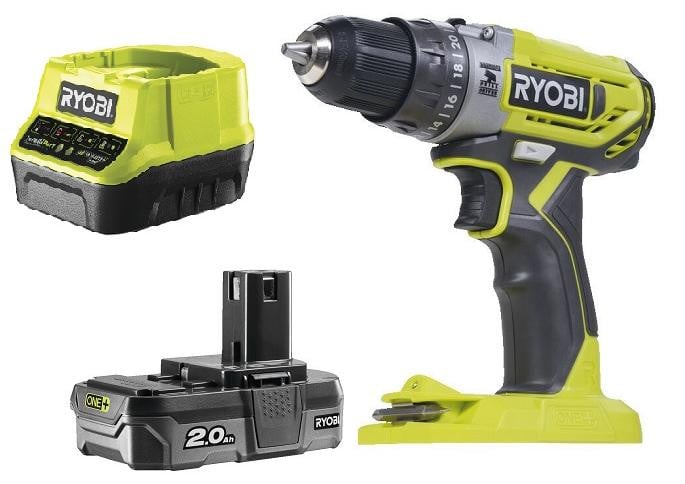 Ryobi Accuboormachine met slagfunctie R18PD2-120B, 18V, 1*2.0Ah ONE+