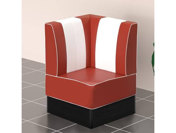 GGMMÖBEL American 2 Diner Eckbank B:H 64 x 103 cm Gestreift Rot Leder American Diner Möbel, American Dinerbank