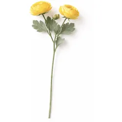 Layba Künstliche Ranunkel Gelb wie echt - Kunstblume 3 Blüten Deko
