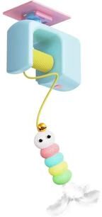 Inspired Finds Smart Hanging Door Feather Cat Toy With Auto Swing Ropes blue Hanging Toy