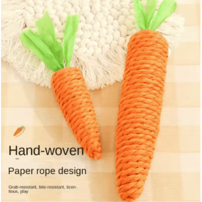 Crunchy Carrot Interactive Cat Teething Toy With Sound & Scratch Fun s