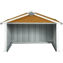 vidaXL Rasenmäher Garage 92x97x63 cm Verzinkter Stahl Braun