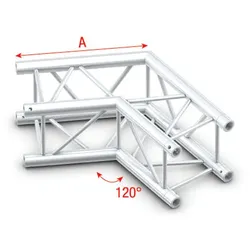 Milos Pro-30 Square F Truss - Corner QCVF22 - 120° corner - heavy duty - silver - F