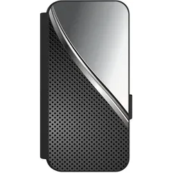Nivocase Klapphülle für Google Pixel 9 Handyhülle aus Kunst Leder NIVOflip schwarz Carbon Metall Stahl (Google Pixel 9), Smartphone Hülle, Silber, Schwarz