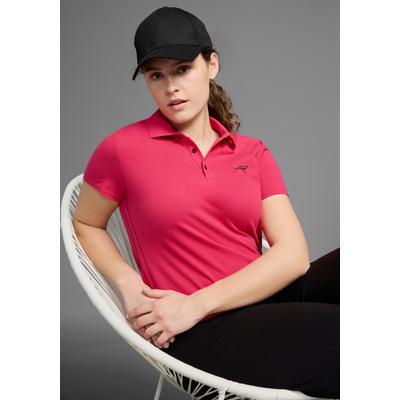Poloshirt KANGAROOS, Damen, Gr. 40/42, pink (fuchsia), Obermaterial: 100% Baumwolle, unifarben, figurumspielend, Shirts, Kurzarm, unifarben, Polokragen, aus Baumwolle, große Größen