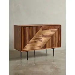 Sideboard – Massivholz/Metall, 100x71x40 cm, 2 Türen, modern
