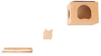 Real Wood Wall Series Cat Tree With Condo, Perch And Step Up by Armarkat in Natural