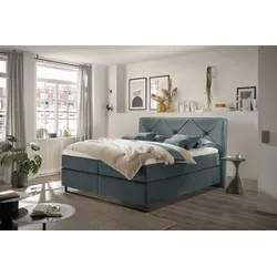 hapo Boxspringbett Bahia 180 x 200 cm Stoff Schwarz