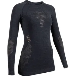UYN Fusyon Cashmere langarm Funktionsshirt Damen grey stone/copper XS