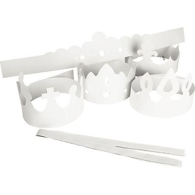 Creativ Company - Kronen, weiß, 5er Set
