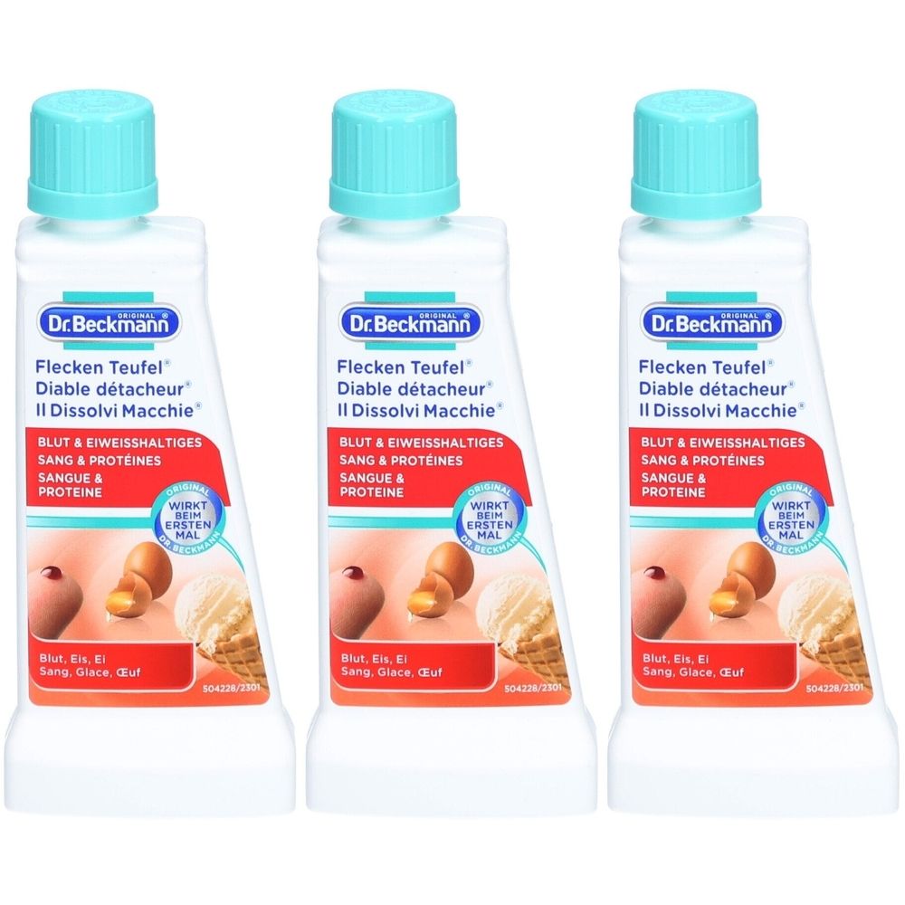 DR Beckmann Teufel Fleckentferner Blut & Proteine x3 3x50 ml Liquidum