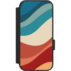 Nivocase Klapphülle für Google Pixel 10 Handyhülle aus Kunst Leder NIVOflip schwarz Farbe Farbverlauf Welle (Google Pixel 10), Smartphone Hülle, Schwarz