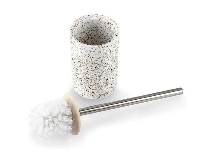 WC-Garnitur ZELLER PRESENT Terr. , weiss (mehrfarbig), B:10,3cm H:42cm L:10,3cm, Zement, Reinigungsbürsten, WC-Garnitur