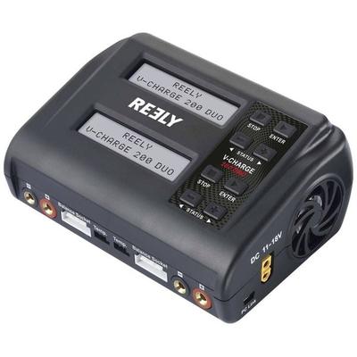 Reely V-Charge 200 Duo Modellbau-Ladegerät 10 A LiIon, LiPo, LiFePO, LiHV, NiCd, NiMH, Blei-Säure Entladefunktion, Temperaturüberwachung