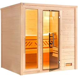 Weka Premium Massivholzsauna Bergen 1.8 - 45 mm Ganzglastür u. Fensterelementinkl. gratis Sauna-Set im Wert von 70,99 €