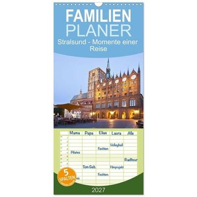 Familienplaner 2027 - Stralsund - Momente einer Reise mit 5 Spalten (Wandkalender, 21 x 45 cm) CALVENDO