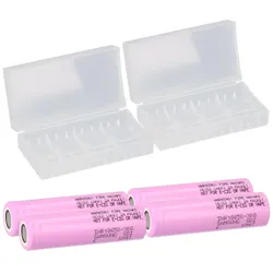 4x Samsung INR18650-30Q 18650 Akku 3,6V 3000mAh 15A + 2x Akkubox