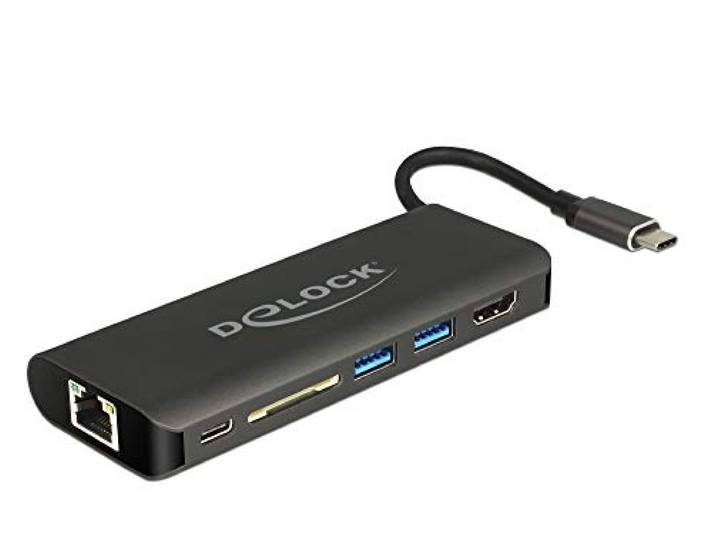 DeLock USB-C 3.1 dockingstation HDMI 4K 30 Hz, Gigabit LAN en USB PD, 87721