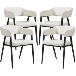 En.Casa, Stühle, Esszimmerstuhl Kohlmand 4er Set Beige (4x)