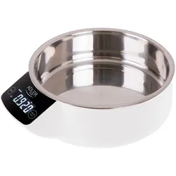 Adler AD 3166 Digitale Küchenwaage Abnehmbare Schale, Schale 900ml, Edelstahl, Messflüssigkeiten, Genauigkeit 1g, Weiß