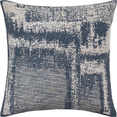 Dekokissen PAD "EARTH", blau (natural, ethnomuster), B:50cm L:50cm, Baumwolle, Seide, Dekokissen_Sitzkissen_Kissenhüllen, Seidenmischung mit lebendiger Textur – edel und griffig