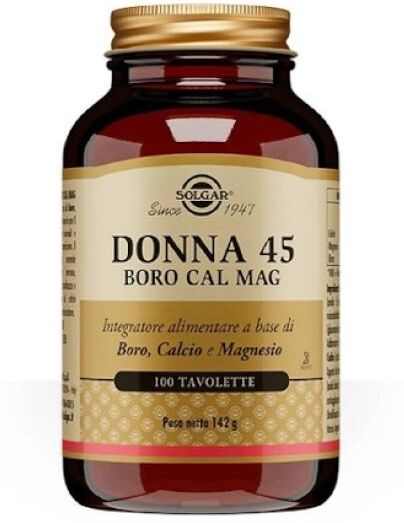 SOLGAR IT. MULTINUTRIENT SpA Solgar - Donna 45 Boro Cal Mag 100 Tavolette - Integratore di Calcio, Magnesio e Boro per Donne 45+