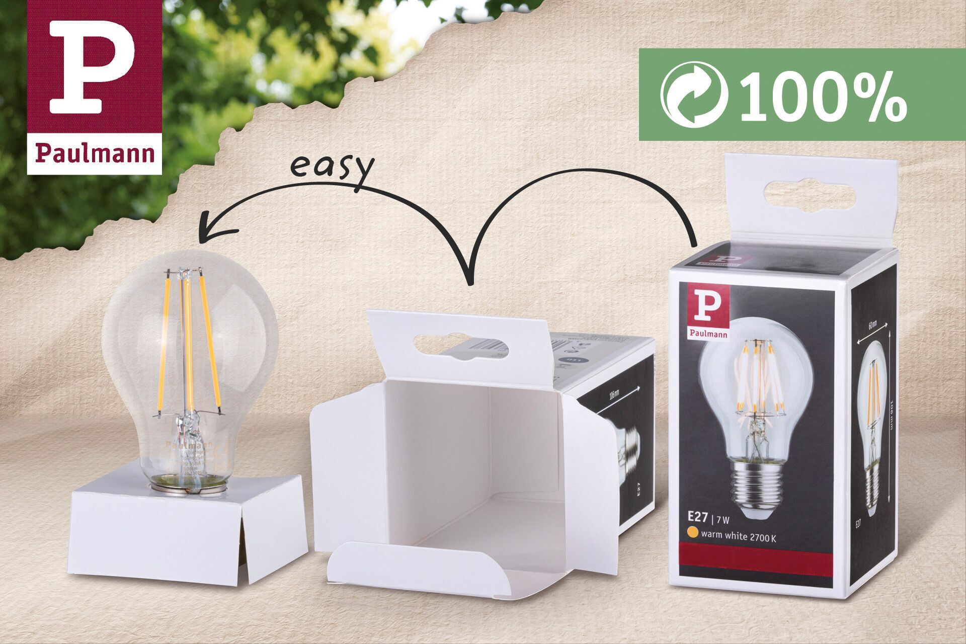 PAULMANN LED-Leuchtmittel "Efficient-Line Filament 230V LED Birne E27 806lm 4,3W 3000K dimmb.Klar", Energieeffizienz: B, transparent, L:10,5cm Ø:6cm, Leuchtmittel, LED-Leuchtmittel